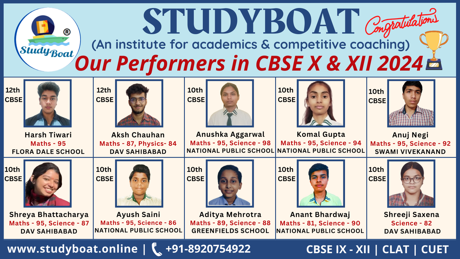 Studyboat Performers and Awards